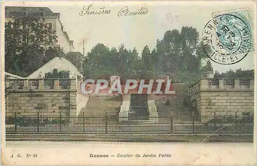 Cartes postales Rennes Escalier du Jardin Public