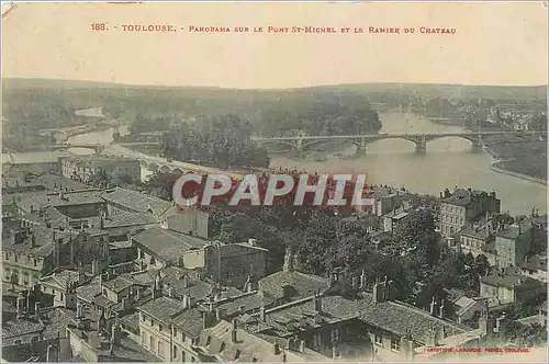 Ansichtskarte AK Toulouse Panorama sur le Pont St Michel et le Ramier du Chateau