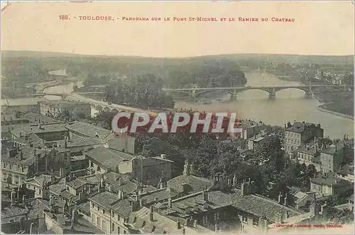 Cartes postales Toulouse Panorama sur le Pont St Michel et le Ramier du Chateau