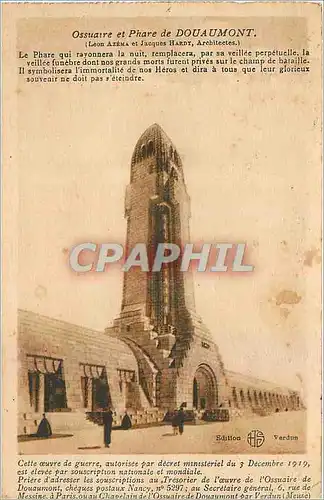Cartes postales Ossuaire et Phare de Douaumont