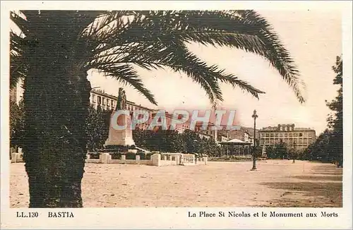 Cartes postales Bastia La Place St Nicolas et le Monument aux Morts