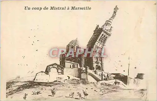 Cartes postales Un coup de Mistral a Marseille