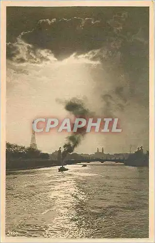 Cartes postales Effet d'eclairanage sur la Seine Tour Eiffel Paris