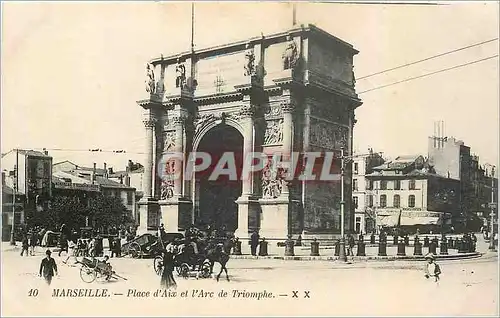 Ansichtskarte AK Marseille Place d'Aix et l'Arc de Triomphe