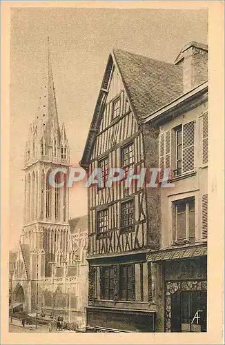 Ansichtskarte AK Caen Place et Eglise Saint Pierre Vieille maison Rue Saint Jean