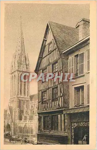 Cartes postales Caen Place et Eglise Saint Pierre Vieille maison Rue Saint Jean