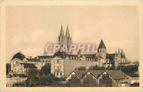 Cartes postales Caen Eglise St Etienne et Abbaye aux Hommes Vus de la Maison des Etudiants