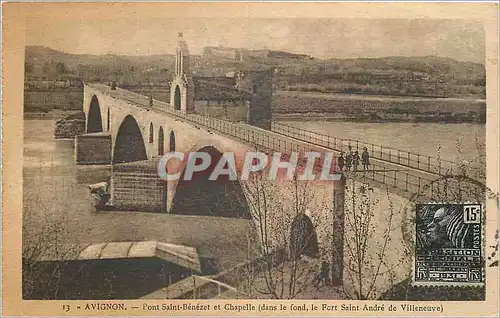 Cartes postales Avignon Pont Saint Benezet et Chapelle