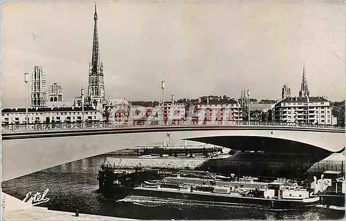 Cartes postales moderne Rouen Vue sur le Pont Corneille et la Cathedrale Bateau