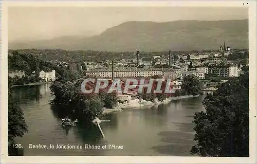 Moderne Karte Geneve La Jonction du Rhone et l'Arve