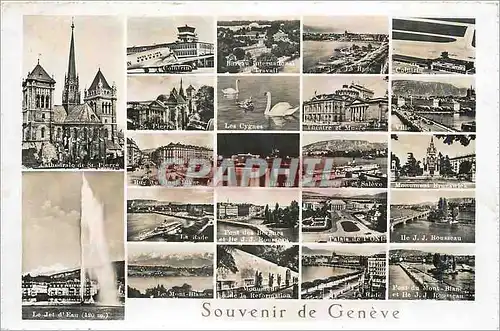 Moderne Karte Souvenir de Geneve