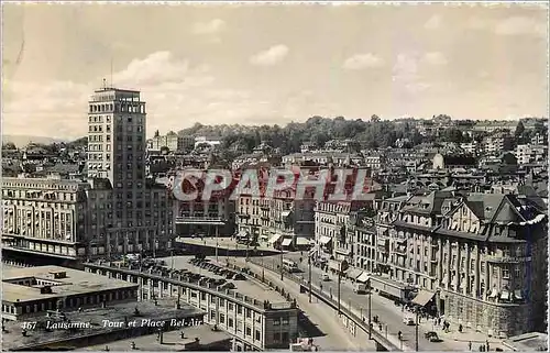 Cartes postales moderne Lausanne Tour et Place Bel Air