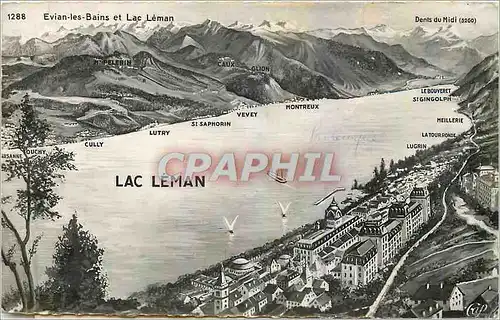 Cartes postales moderne Evian les Bains et Lac Leman