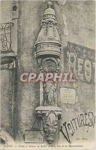 Ansichtskarte AK Dijon Niche et Statue de Saint Audre rue de la Manutention
