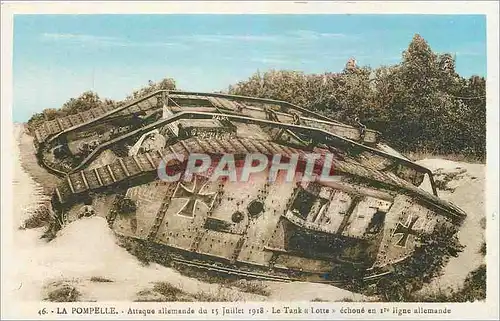 Ansichtskarte AK La Pompelle Attaque allemande Tank Lotta Militaria