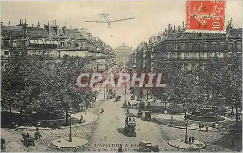 Cartes postales L'Aviation a Paris Aviation Militaria Avenue de l'Opera