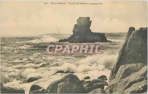 Cartes postales Ile de Brehat Etude de Rochers et grosse Mer