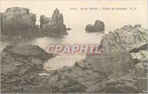 Cartes postales Ile de Brehat Etude de Rochers