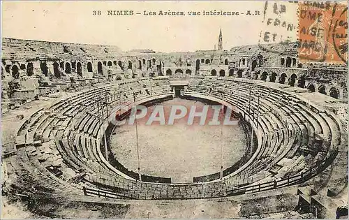 Cartes postales Nimes Les Arenes vue interieure