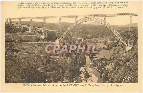 Cartes postales L'ensemble du Viaduc de Garabit sur la Truyere Cantal