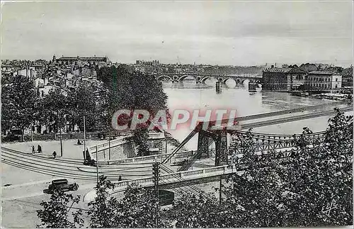 Moderne Karte Toulouse Vue sur la Garonne Pont Saint Pierre et Pont Neuf