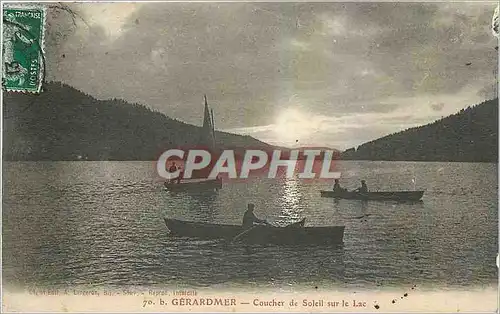 Ansichtskarte AK Gerardmer Coucher de Soleil sur Le Lac Bateaux