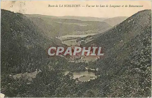 Cartes postales Route de La Schlucht Vue sur les Lacs de Longemer et de Retournemer