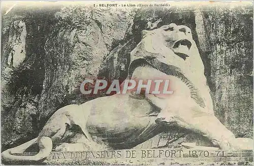 Cartes postales Belfort Le Lion Euvre de Bartholdi