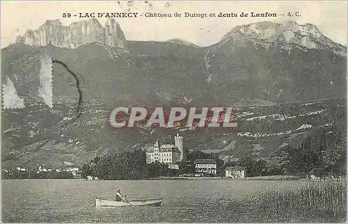 Cartes postales Lac d'Annecy Chateau de Duingt et dents de Lanfon