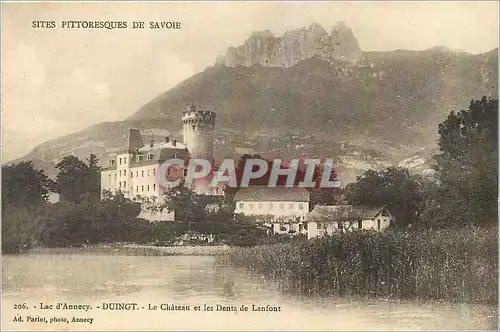Cartes postales Lac d'Annecy Duingt Le Chateau et les Dents de Lanfont