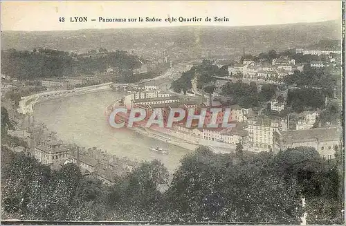 Ansichtskarte AK Lyon Panorama sur la Saone et le Quartier de Serin