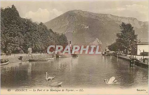 Cartes postales Annecy Le Port et la Montagne de Veyrier Bateau