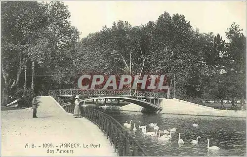 Cartes postales Annecy Le Pont des Amours Cygnes
