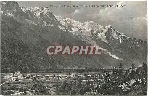 Cartes postales Village des Praz et le Mont Blac vu en route pour la Flegere