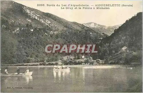 Cartes postales Bords du Lac d'Aiguebelette Savoie Le Gruy et la Pointe a Michelon