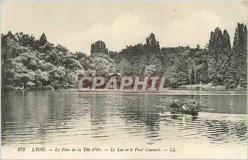 Ansichtskarte AK Lyon Le Parc de la Tete d'Or Le Lac et le Pont Couvert