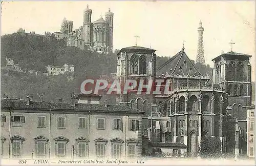 Cartes postales Lyon Fourviere et Cathedrale Saint Jean