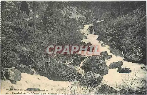 Cartes postales Fontaine de Vaucluse Vue generale des Cascades