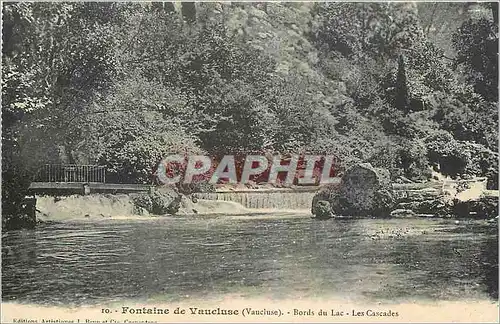 Cartes postales Fontaine de Vaucluse Bords du Lac Les Cascades