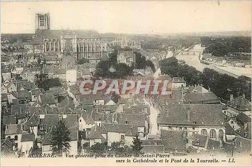 Ansichtskarte AK Auxerre Vue generale prise du Clocher de Saint Pierre