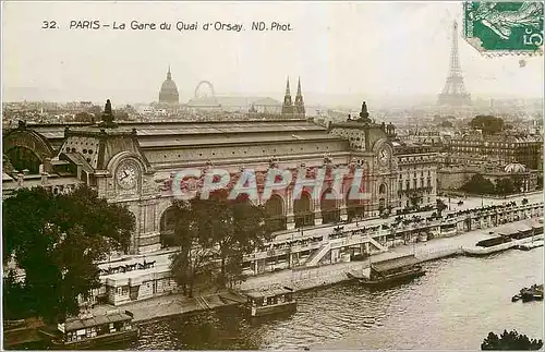 Ansichtskarte AK Paris La Gare du Quai d'Orsay Tour Eiffel