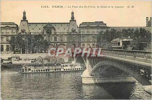 Cartes postales Paris Le Pont des St Peres la Seine et le Louvre