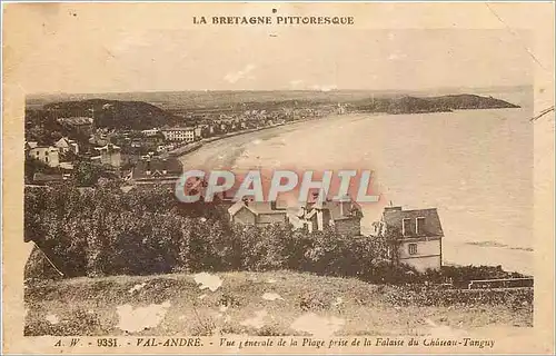 Cartes postales Val-Andre Vue generale de la Plage prise de la Falaise du Chateau Tanguy