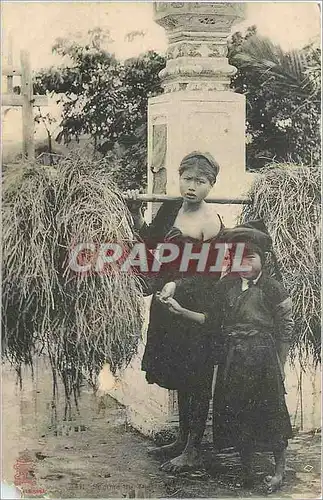 Cartes postales Indochine Tonkin Enfants