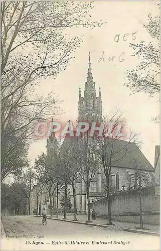 Cartes postales Agen Eglise St Hilaire et Boulevard Sealiger