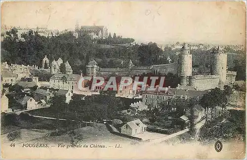 Cartes postales Fougeres Vue generale du Chateau