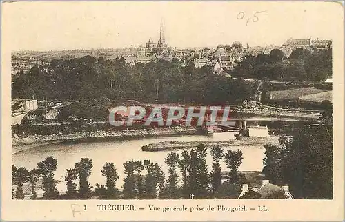 Cartes postales Treguier Vue generale prise de Plouguiel