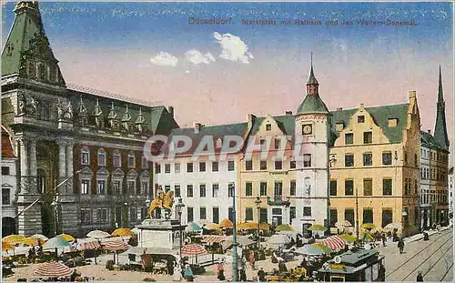 Cartes postales Dusseldorf Marktplatz mit Rathaus und Jan Weilam Denkmal