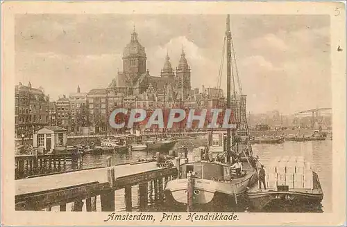 Cartes postales Amsterdam Prins Hendrikkade Bateau