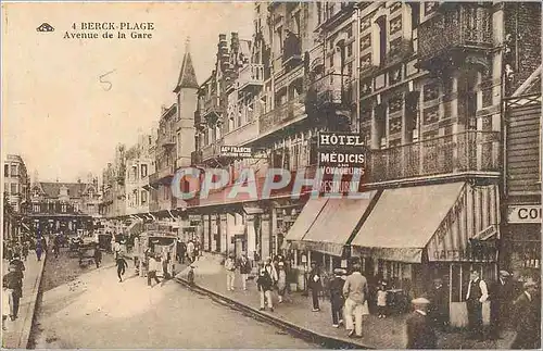 Cartes postales Berck Plage Avenue de la Gare Hotel Medicis